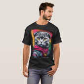 Graffiti Art of a Scottish Fold Cat T-shirt (Voorkant volledig)