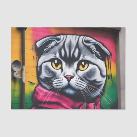 Graffiti Art of a Scottish Fold Cat Tissuepapier (Voorkant)
