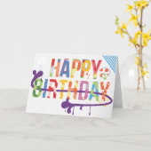 Graffiti Art Style Verjaardag Kaart (Gele Bloem)