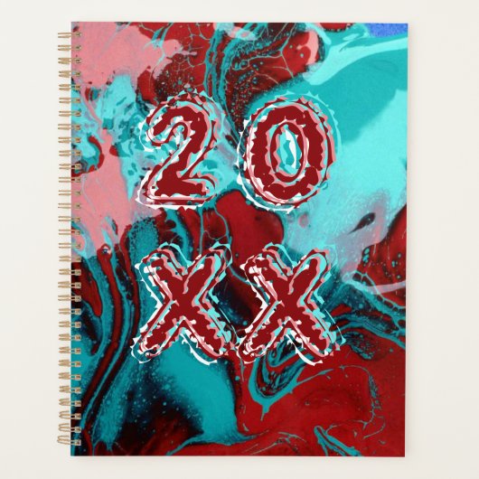 Graffiti Art Turquoise Roze Rood Gepersonaliseerd Planner (Voorkant)