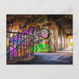 Graffiti Art Verloren verlaten gebouw Briefkaart