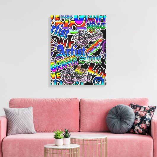Graffiti Art Wrapped Canvas (Insitu (Woonkamer))