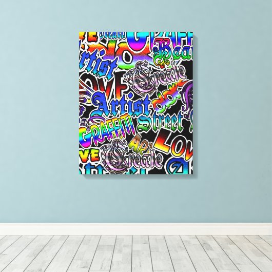 Graffiti Art Wrapped Canvas (Insitu (Houten vloer))