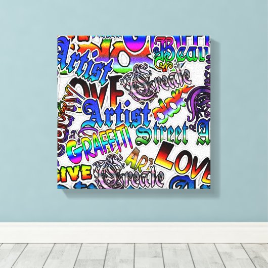 Graffiti Art Wrapped Canvas (Insitu (Houten vloer))