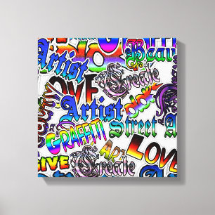 Graffiti Art Wrapped Canvas