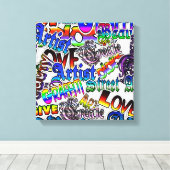 Graffiti Art Wrapped Canvas Afdruk (Insitu (Houten vloer))
