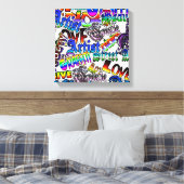 Graffiti Art Wrapped Canvas Afdruk (Insitu (Slaapkamer))