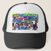 Graffiti Art Zwart-wit en kleurrijk Pet (Voorkant)