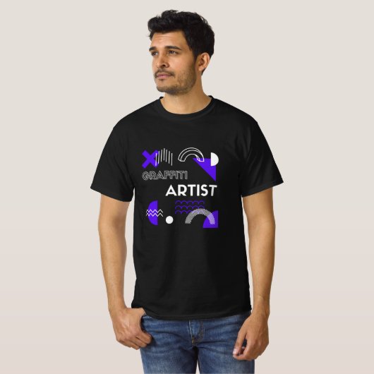 Graffiti Artiest Retro T-shirt (Voorkant volledig)