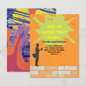 Graffiti Artist Bar Bat Mitzvah Invite Party Card Kaart (Voorkant / Achterkant)