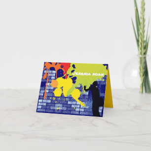 Graffiti Artist Bar Mitzvah Thank You Card Bedankkaart