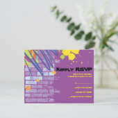 Graffiti Artist Girl Bat Mitzvah Invite Reply Card RSVP Kaartje (Staand voorkant)