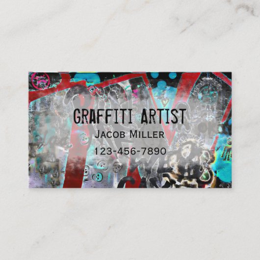 Graffiti Artist Grunge Urban Street Modern Visitekaartje (Voorkant)