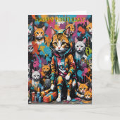 Graffiti Artist Street Cat Milestone Verjaardag Kaart (Voorkant)