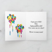 Graffiti Artist Street Cat Milestone Verjaardag Kaart (Binnen)