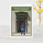 Graffiti Artist Tenth Plagune Funny Passover Card Kaart (Gele Bloem)