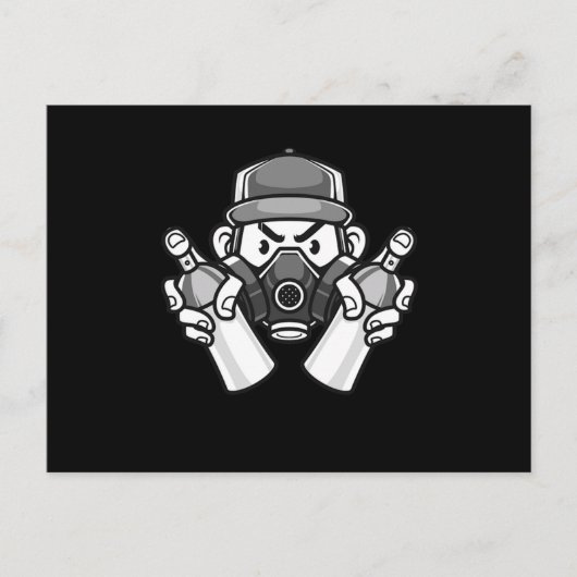 Graffiti artistiek gasmasker Stadsspuit kan schild Briefkaart (Voorkant)