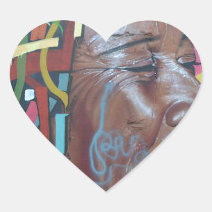 Graffiti Artwork Face Hart Sticker