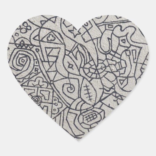 Graffiti Artwork Line Work Hart Sticker (Voorkant)