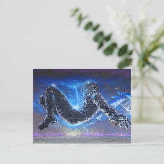 Graffiti Astronaut Briefkaart (Staand voorkant)