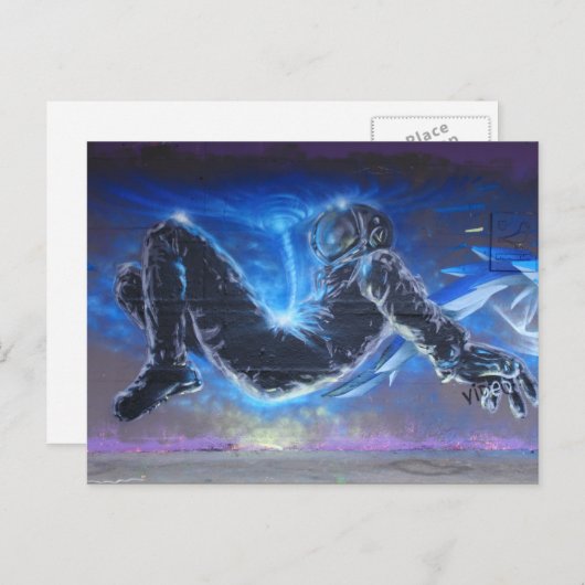 Graffiti Astronaut Briefkaart (Voorkant / Achterkant)