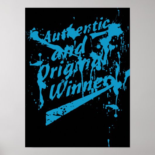 Graffiti Authentieke Originele Winnaar Grunge Spat Poster (Voorkant)