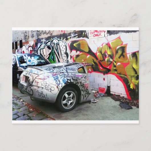 Graffiti-auto Briefkaart (Voorkant)