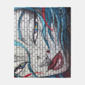 Graffiti Aziatisch meisje Fleece Deken (Voorkant)