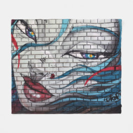 Graffiti Aziatisch meisje Fleece Deken