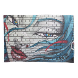 Graffiti Aziatisch meisje Kussensloop