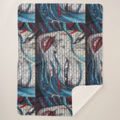 Graffiti Aziatisch meisje Sherpa Deken (Voorkant)