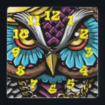 Graffiti Background w/Graffiti Numbers-12 Vierkante Klok<br><div class="desc">Dit is een zeer wollige Graffiti-achtergrond met graffiti-nummers-12 wandklok</div>