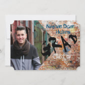 Graffiti Bakstenen Muur Afstudeer Aankondiging Fot (Voorkant)