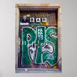 Graffiti Bar-deur Poster