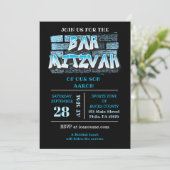 Graffiti Bar Mitzvah Brick Wall Splatter Invite Kaart (Staand voorkant)