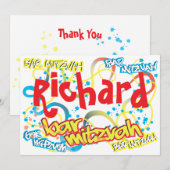 Graffiti Bar Mitzvah Dank u Bedankkaart (Voorkant / Achterkant)