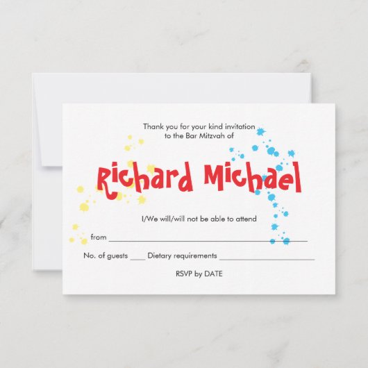 Graffiti Bar Mitzvah RSVP (Achterkant)