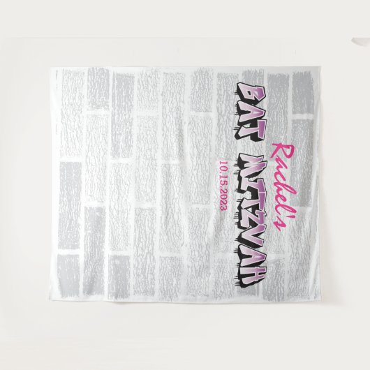 Graffiti Bat Mitzvah Photo Booth Feest Achtergrond Wandkleed (Voorkant (horizontaal))