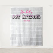 Graffiti Bat Mitzvah Photo Booth Feest Achtergrond Wandkleed (Voorkant)