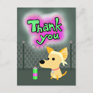 Graffiti Bedankt hond Briefkaart