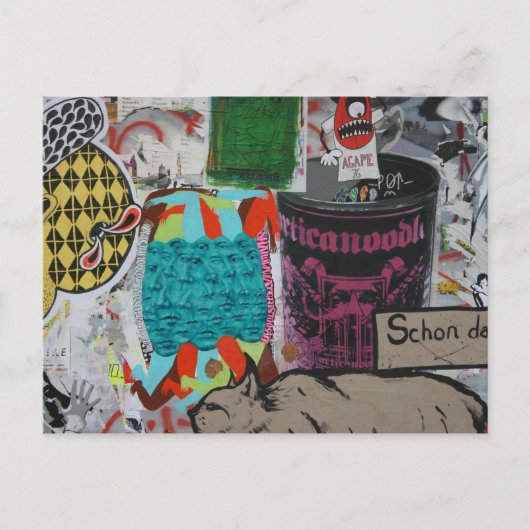 Graffiti, Berlijn, Duitsland Briefkaart (Voorkant)