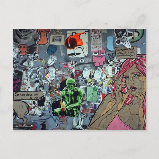 Graffiti, Berlijn, Duitsland Briefkaart (Voorkant)