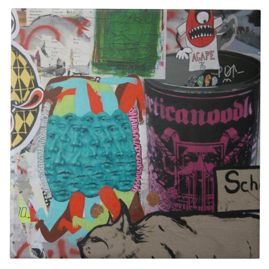 Graffiti, Berlijn, Duitsland Tegeltje (Voorkant)