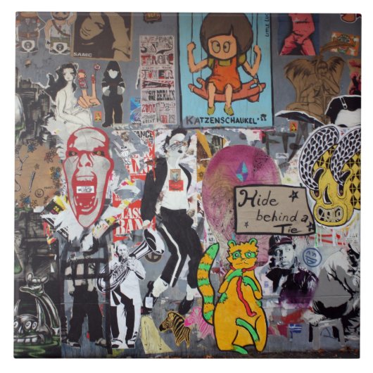 Graffiti, Berlijn, Duitsland Tegeltje (Voorkant)