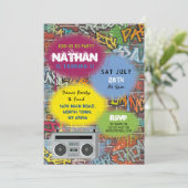 Graffiti Birthday Art Crafts Spray Paint Inv Kaart (Staand voorkant)