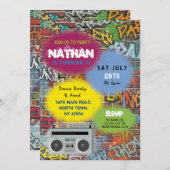 Graffiti Birthday Art Crafts Spray Paint Inv Kaart (Voorkant / Achterkant)