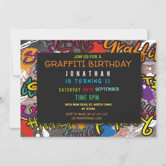 Graffiti Birthday Art Crafts Spray Paint Kaart (Voorkant)