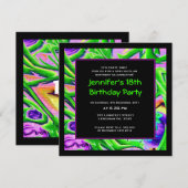 Graffiti Birthday Invitation Kaart (Voorkant / Achterkant)