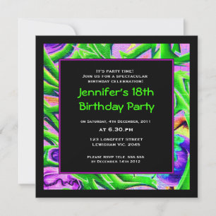 Graffiti Birthday Invitation Kaart
