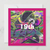 Graffiti Birthday Invitation Kaart (Achterkant)